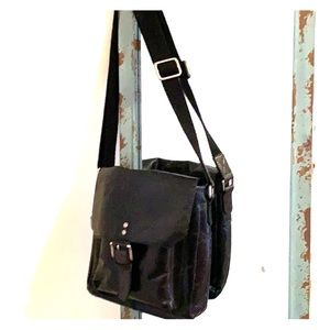 Fossil Vintage Black Leather Shoulder Bag